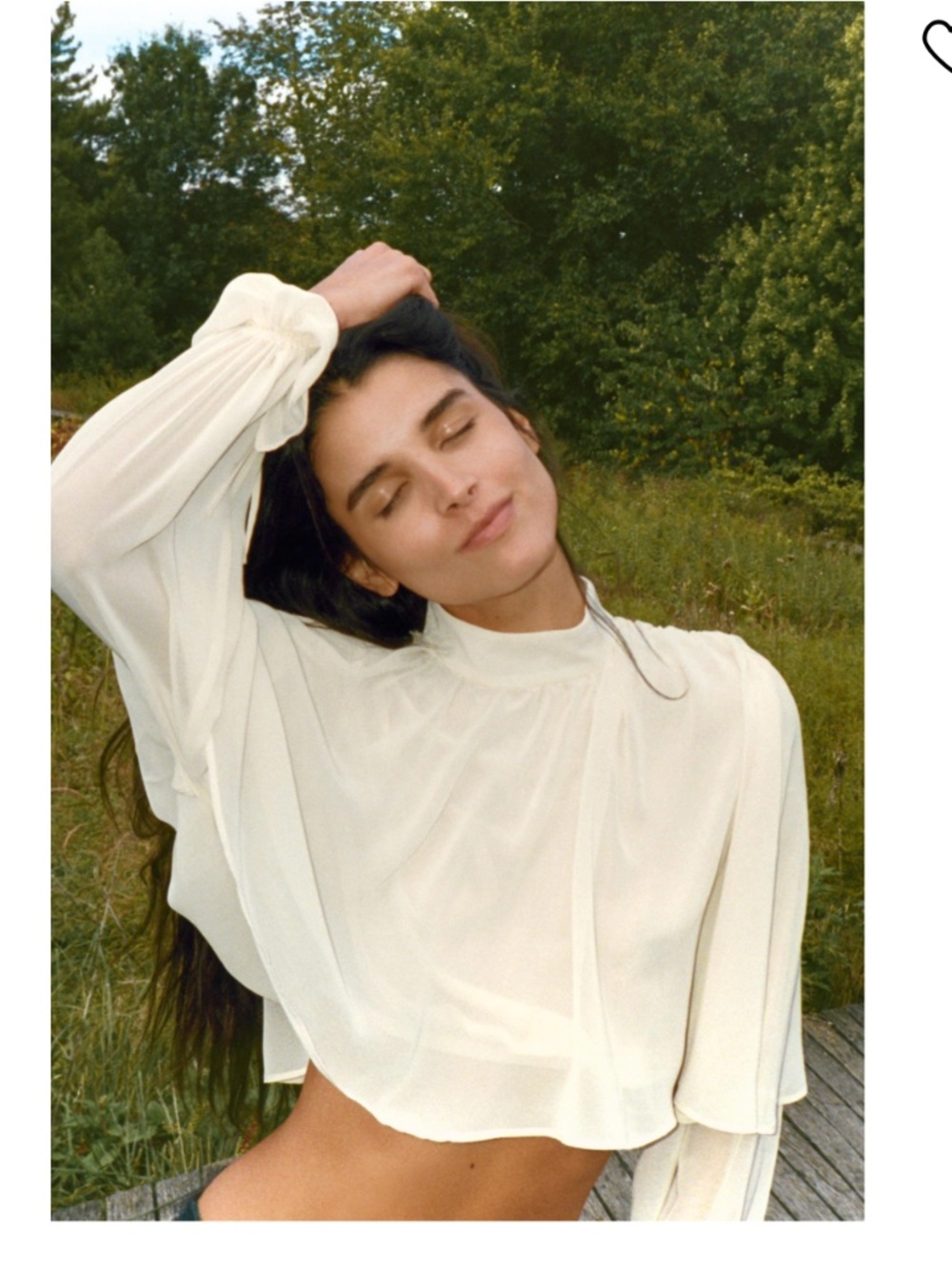 ZARA GEORGETTE CAPE TOP Off WHITE SiZE SMAll CROP
